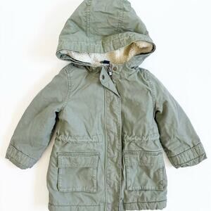 Gap Sherpa Lined Utility Parka Hooded Coat